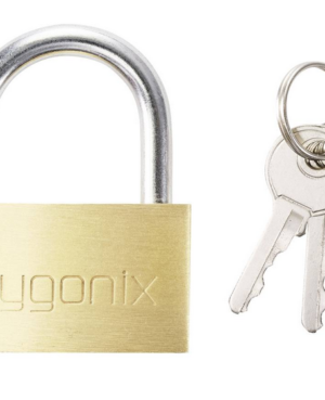 Sygonix Hangslot 39.8 mm sluitend Goud-geel Sleutelslot